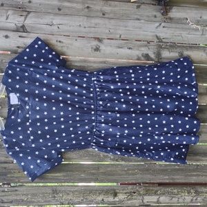 Ladies Navy Blue Dress with White Stars